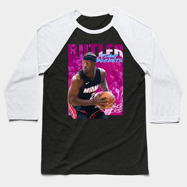 Jimmy Buckets Baseball T-Shirt by RetroVania